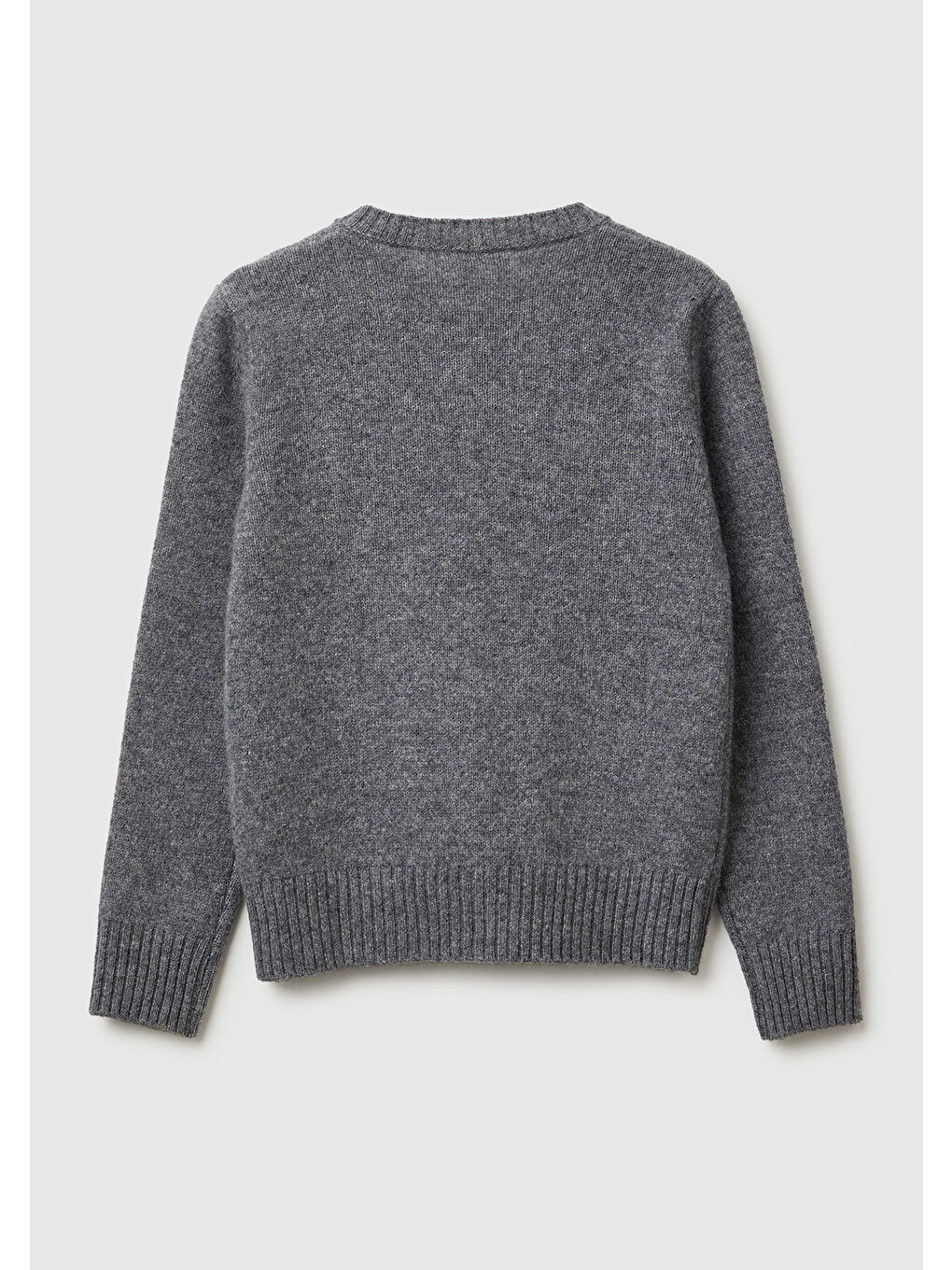 Gri Kadın Antrasit Melanj Shetland Hırka-3