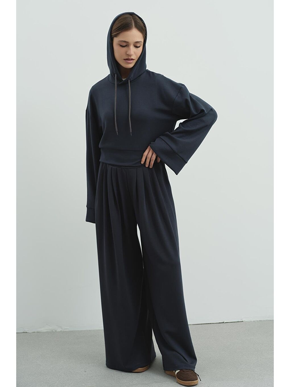 Gri Pure Touch Kapüşonlu Sweat Füme