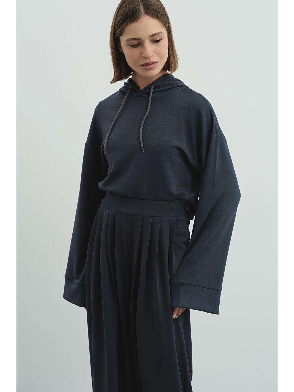 Gri Pure Touch Kapüşonlu Sweat Füme-1