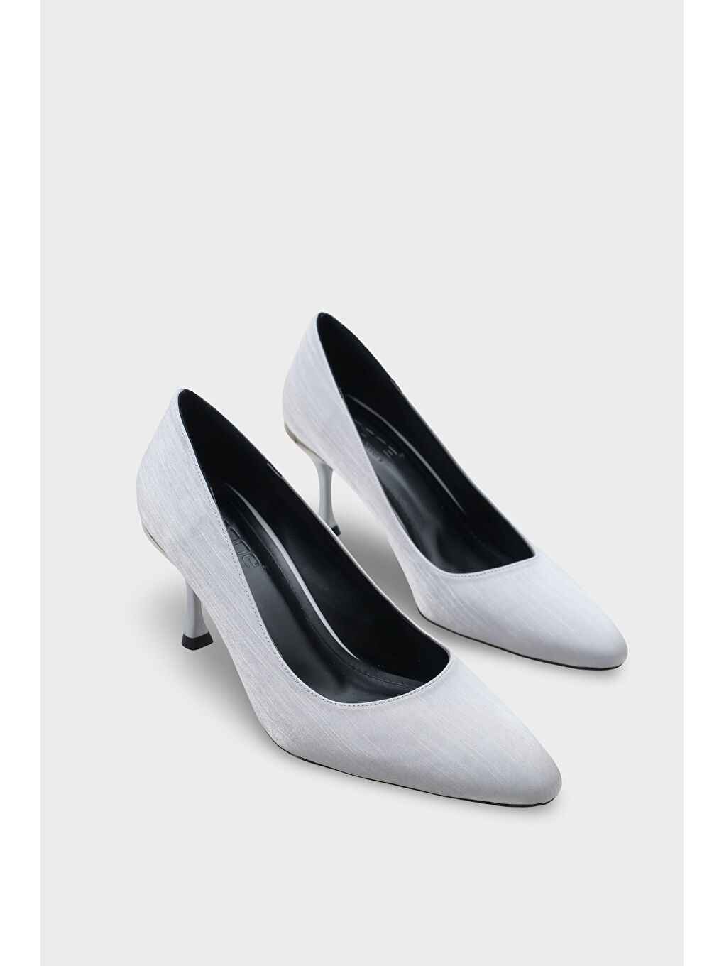 Gri Malinde Saten Kadın Stiletto-1