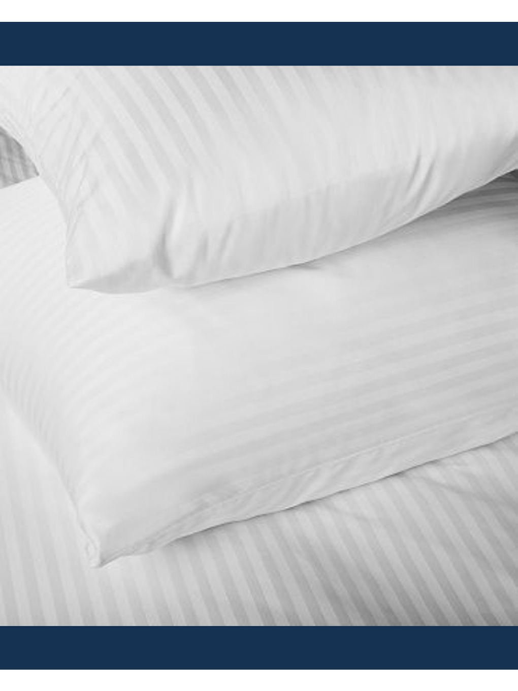 Beyaz Nivora Çizgili Pamuk Saten Nevresim Takımı | Çift Kişilik | 83 Tel Otel Serisi | King Size 220x230-7