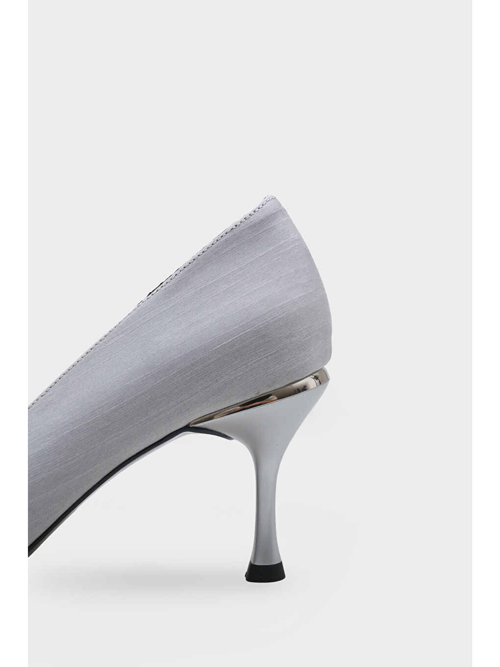 Gri Malinde Saten Kadın Stiletto-3