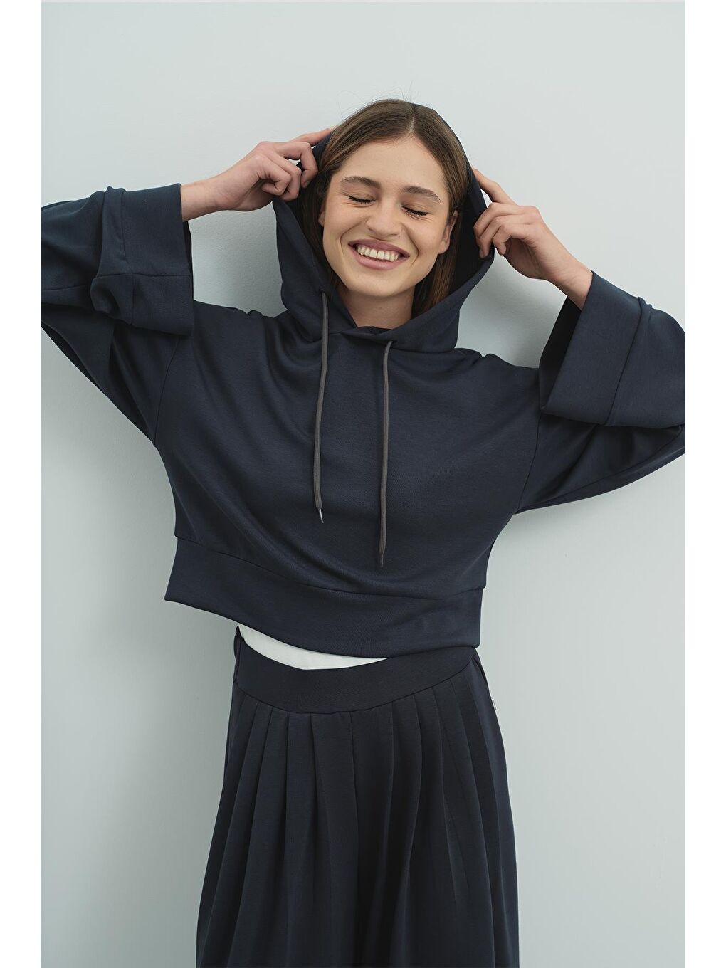 Gri Pure Touch Kapüşonlu Sweat Füme-4