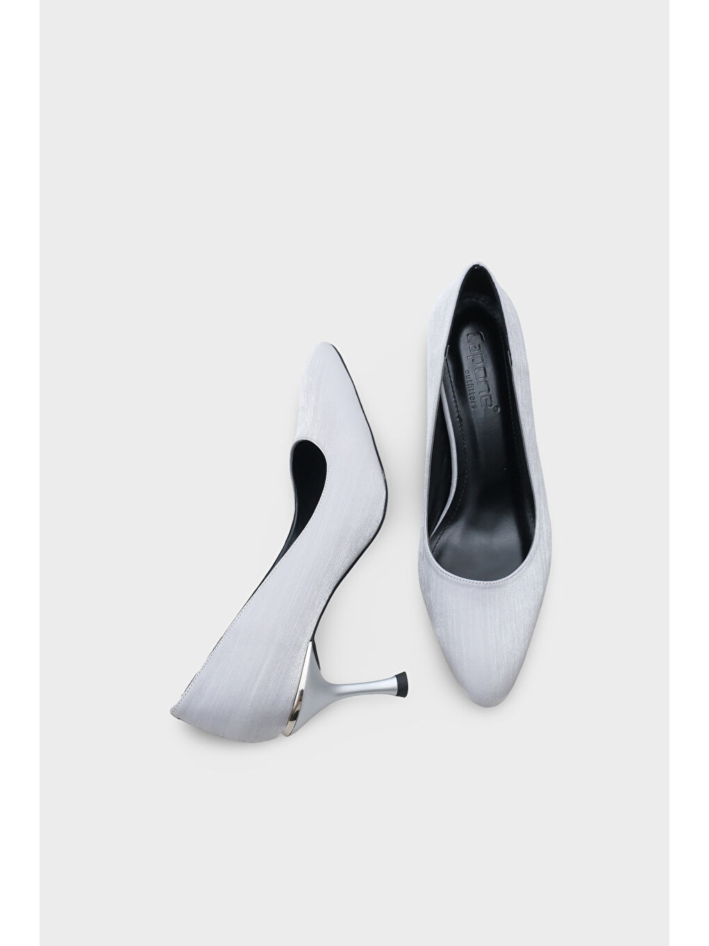 Gri Malinde Saten Kadın Stiletto-4