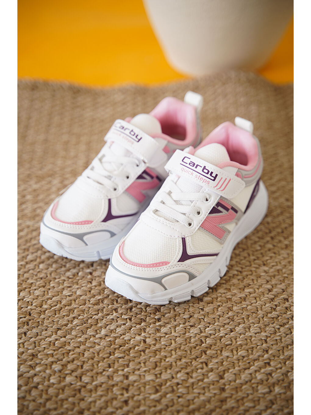 Pembe D0130 Cırtlı Çocuk Unisex Sneaker Spor Ayakkabı