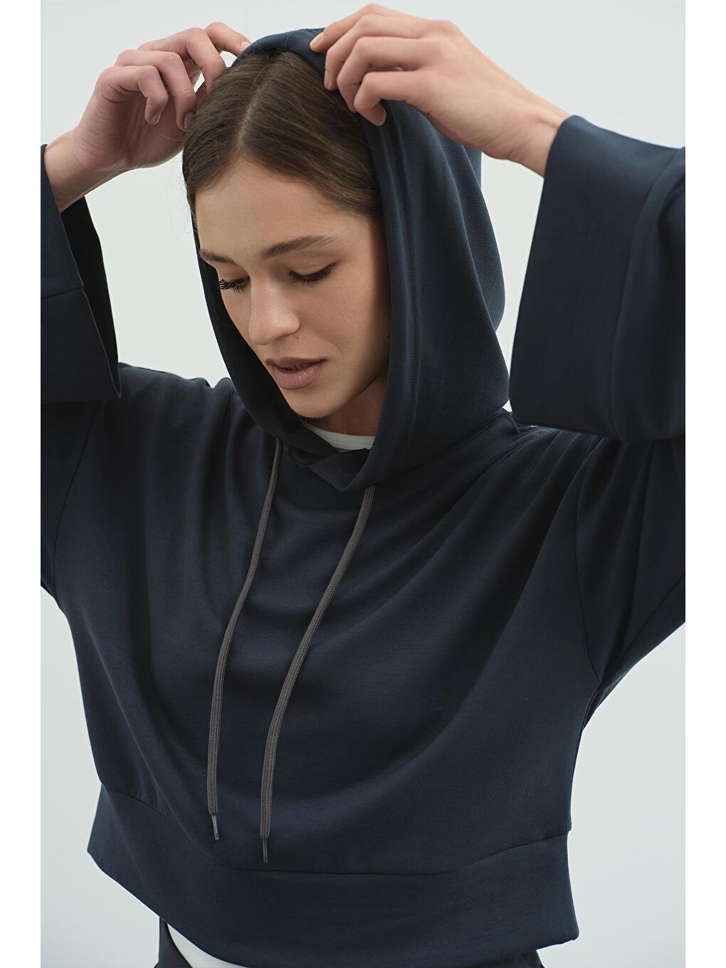 Gri Pure Touch Kapüşonlu Sweat Füme-5