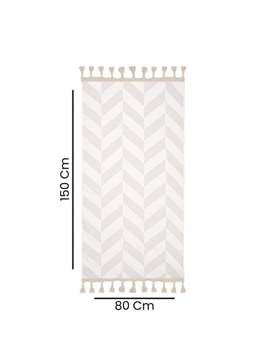 Beyaz Balıksırtı Stella Halı - 80x150 cm-5