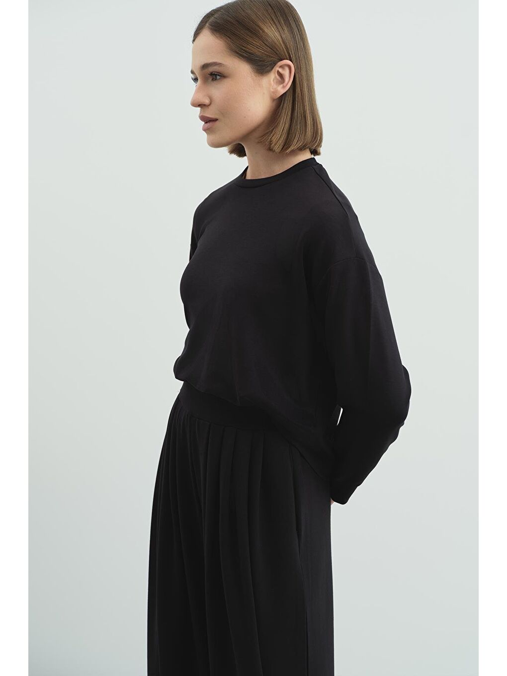 Pure Touch Basic Sweatshirt Siyah-3