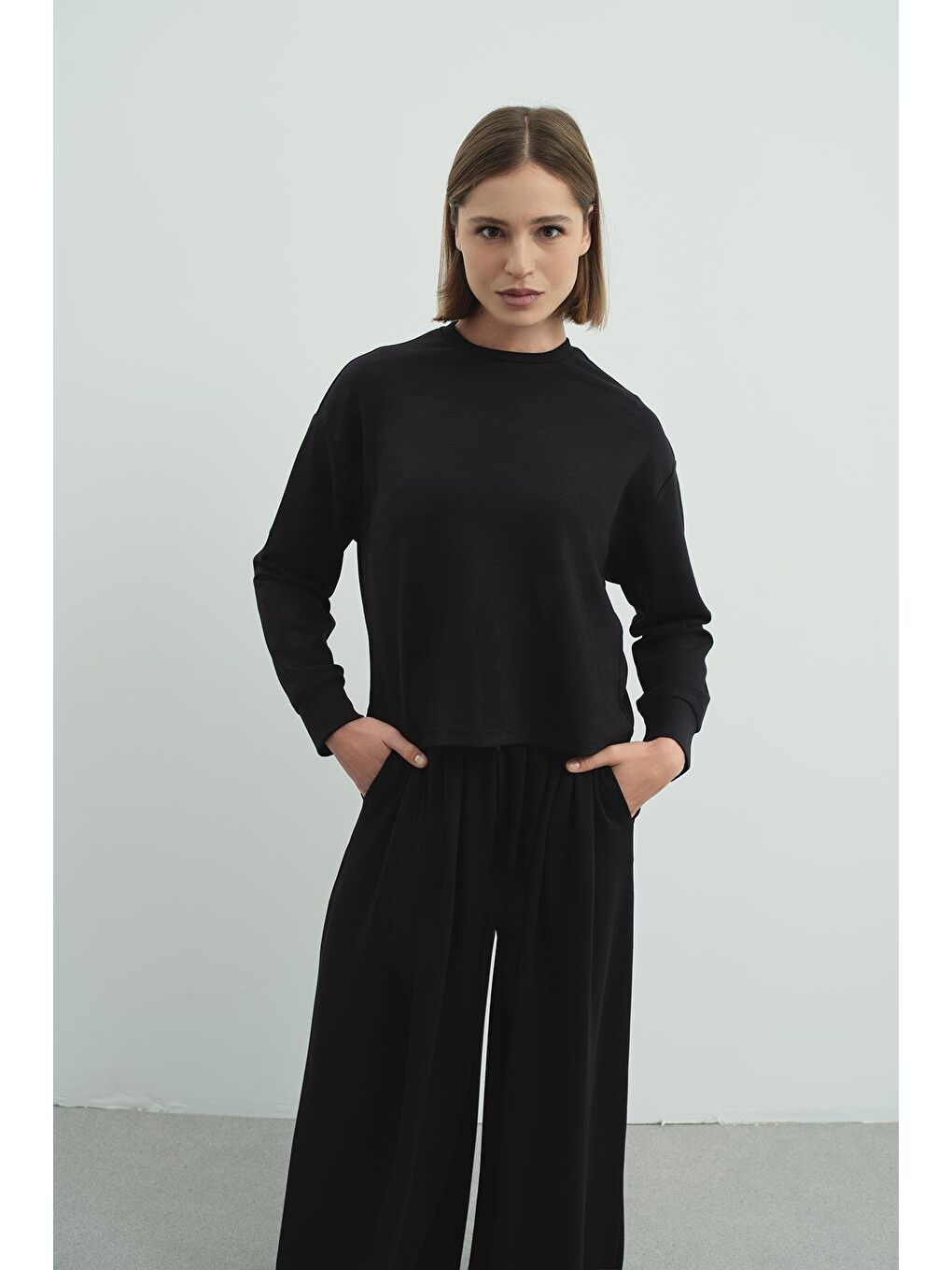 Pure Touch Basic Sweatshirt Siyah-4