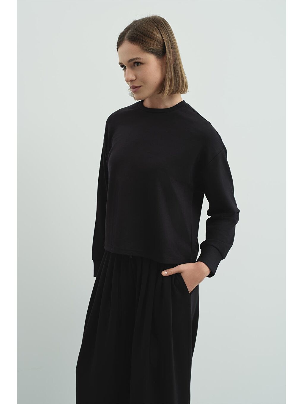 Pure Touch Basic Sweatshirt Siyah-5