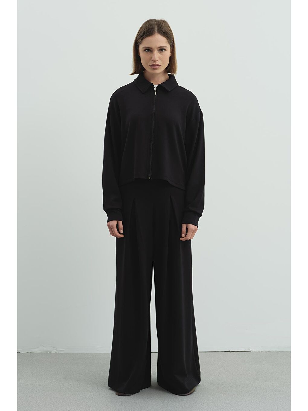 Pure Touch Fermuarlı Sweat Siyah