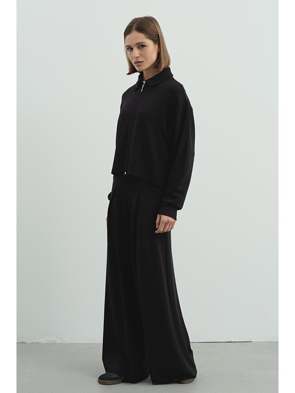 Pure Touch Fermuarlı Sweat Siyah-2