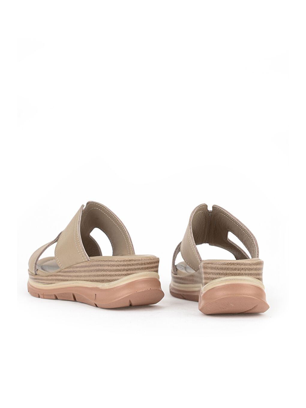 Kadın Hakiki Deri Dolgu Terlik 1611020Z2565 Bej-2