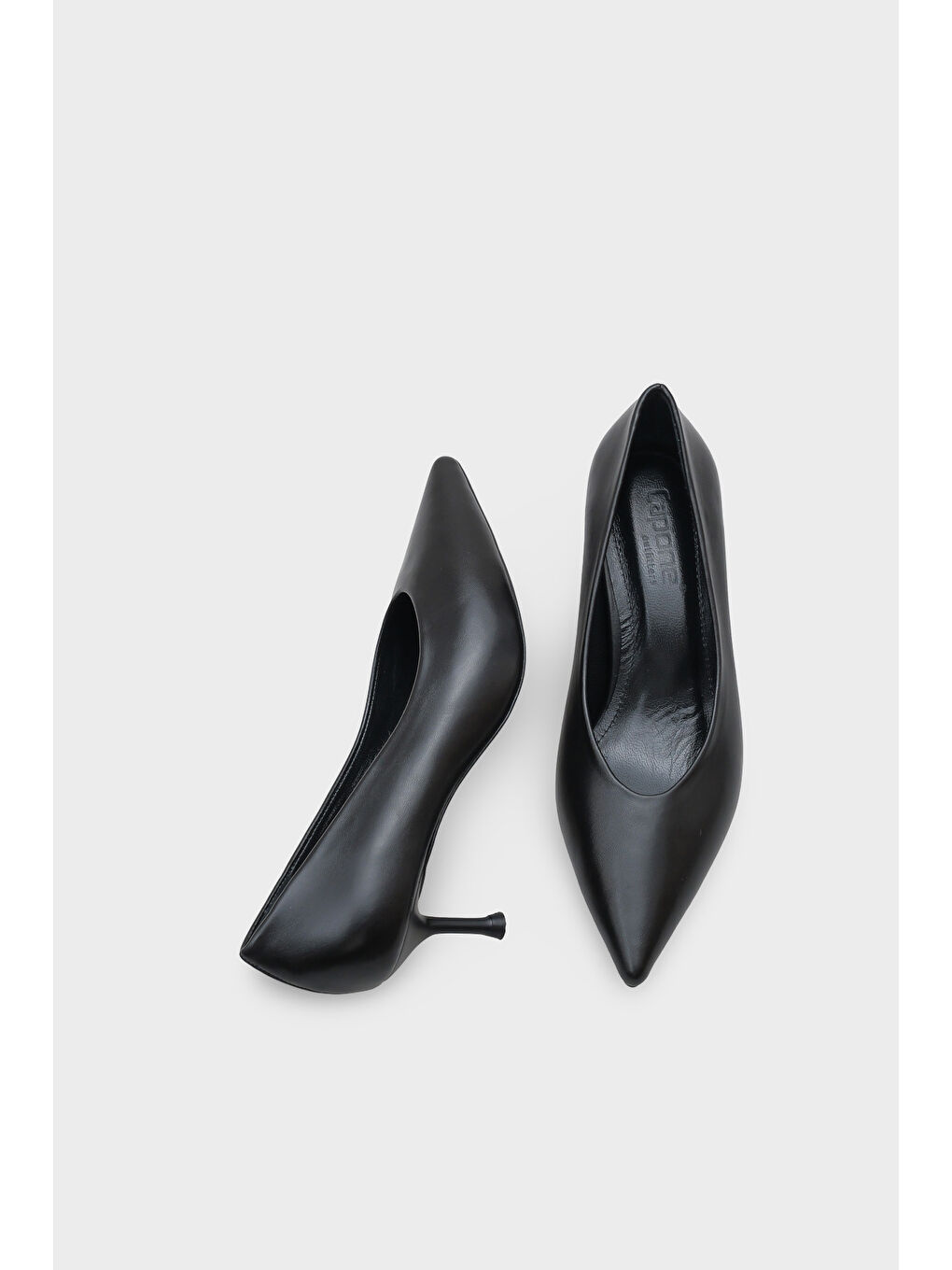 Siyah Merle Sivri Burunlu Hakiki Deri Astarlı Stiletto-4