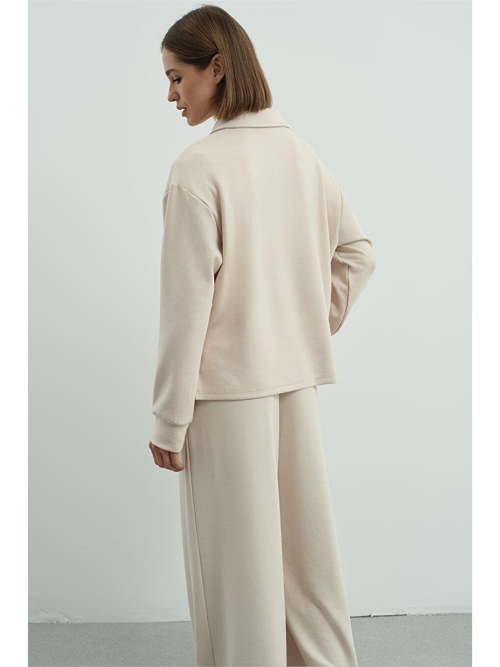 Pure Touch Fermuarlı Sweat Bej-3