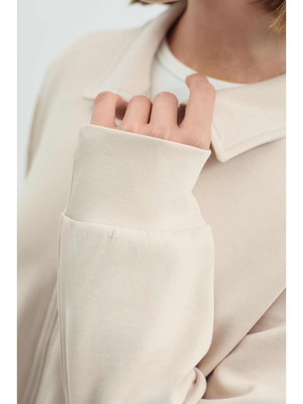 Pure Touch Fermuarlı Sweat Bej-4