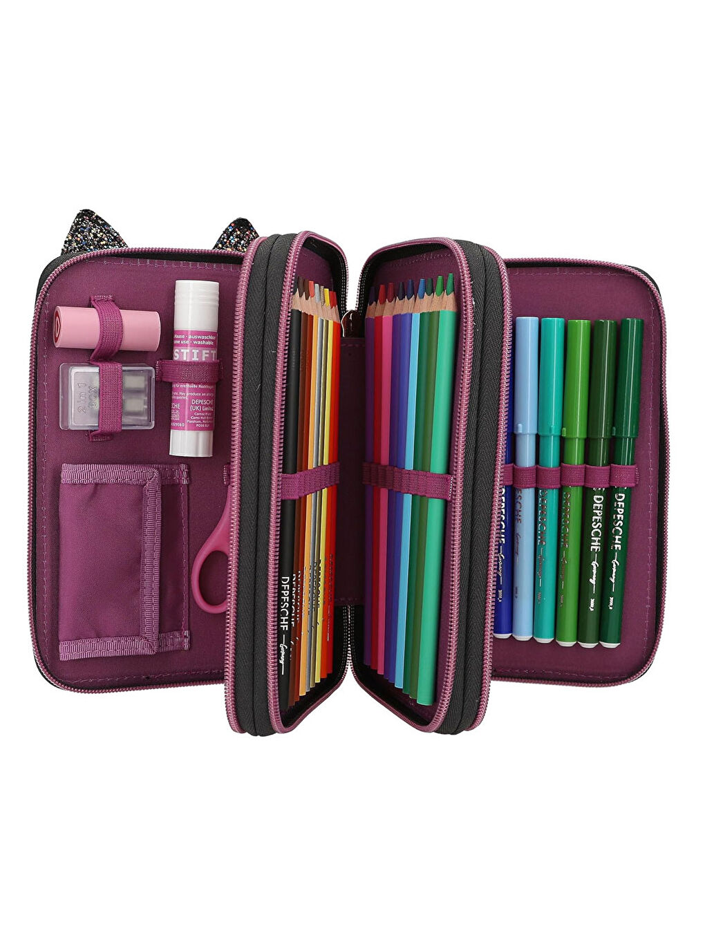 İçi Dolu Kalem Kutusu Leo Rebel Kitty 13020-1