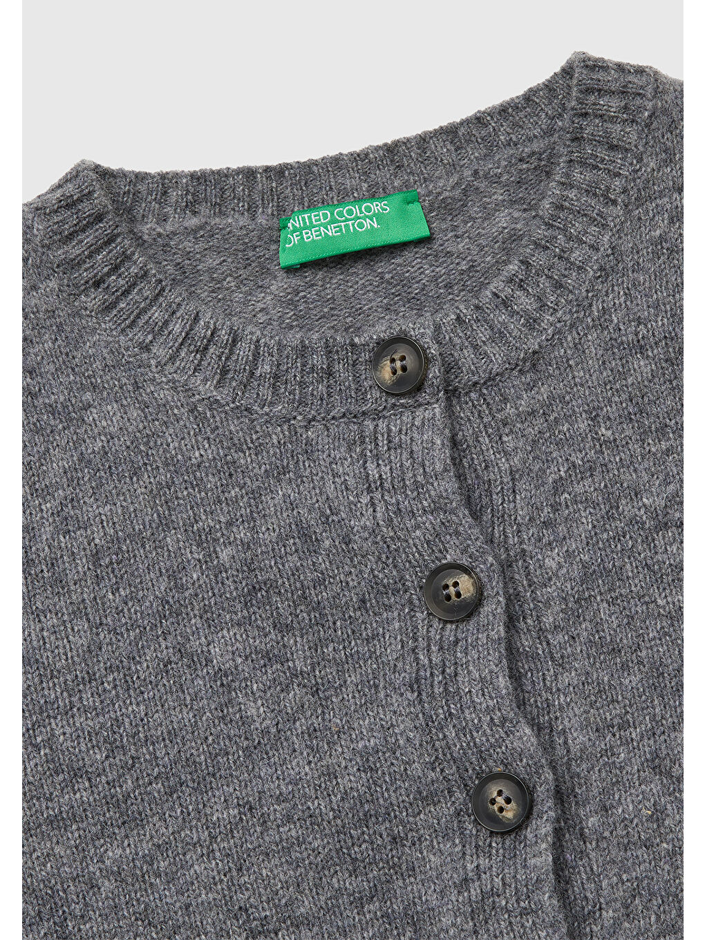 Gri Kadın Antrasit Melanj Shetland Hırka-6