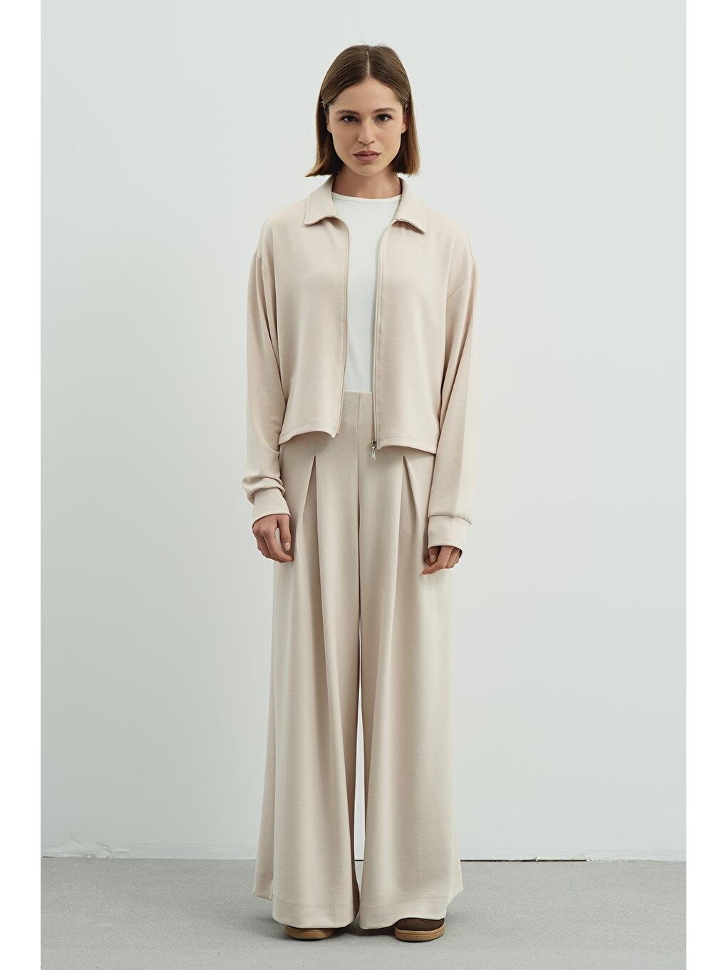 Pure Touch Fermuarlı Sweat Bej-6