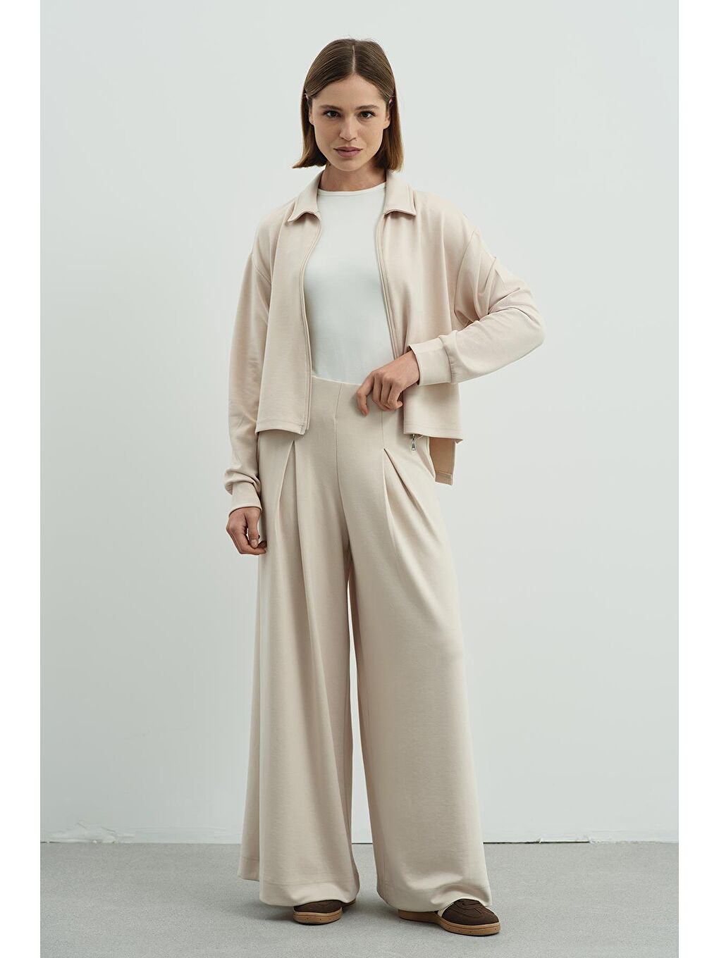 Pure Touch Fermuarlı Sweat Bej-7