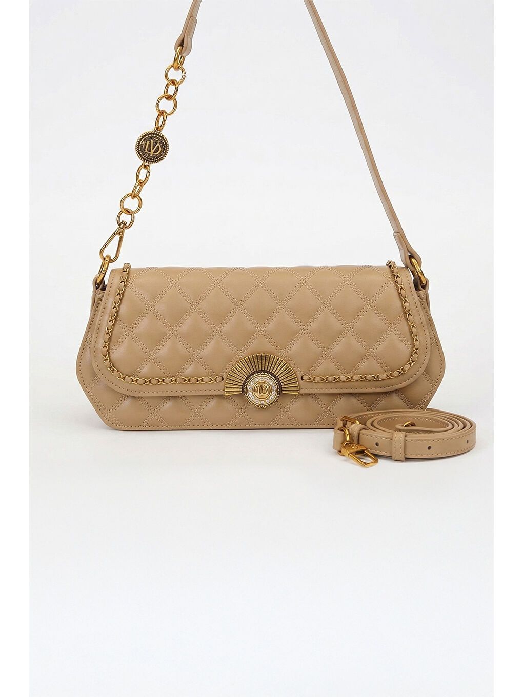 Premium Çift Askı Yumuşak Deri Çanta 930290 Bej-1