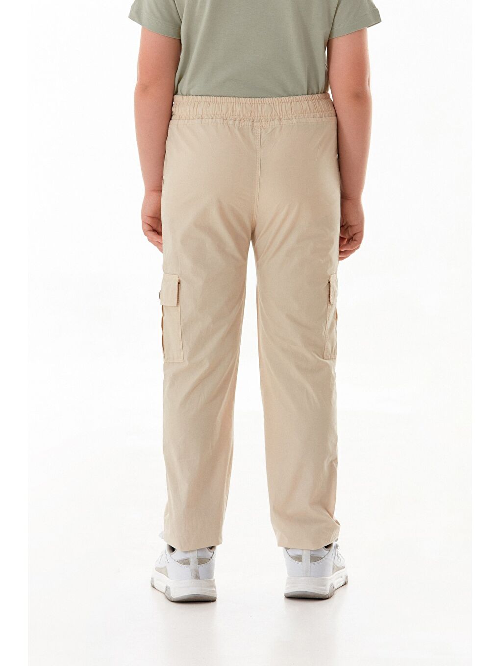 Bej Paraşüt Kumaş Erkek Çocuk Jogger Pantolon-1