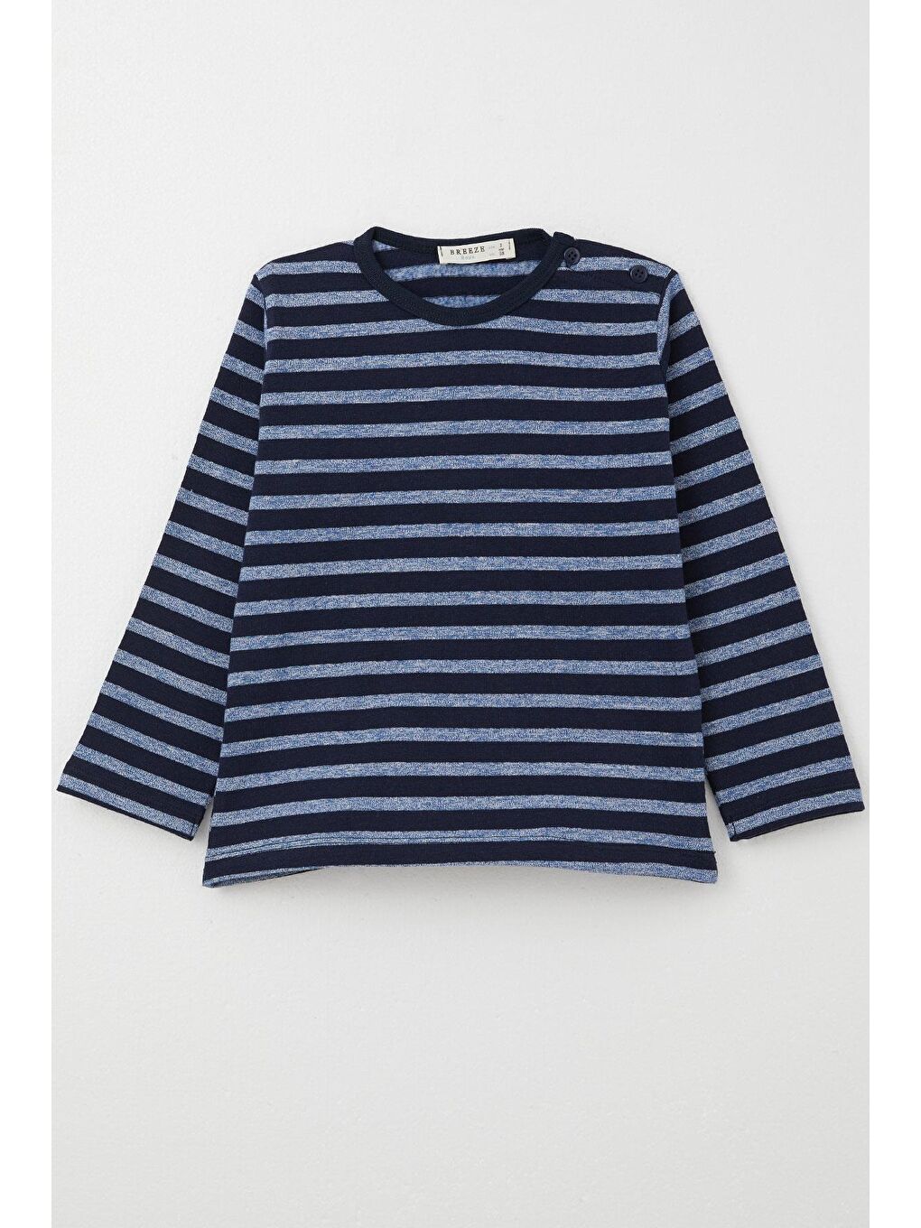 Erkek Bebek Uzun Kollu Tişört Patlı Lacivert (9 Ay-1.5 Yaş)