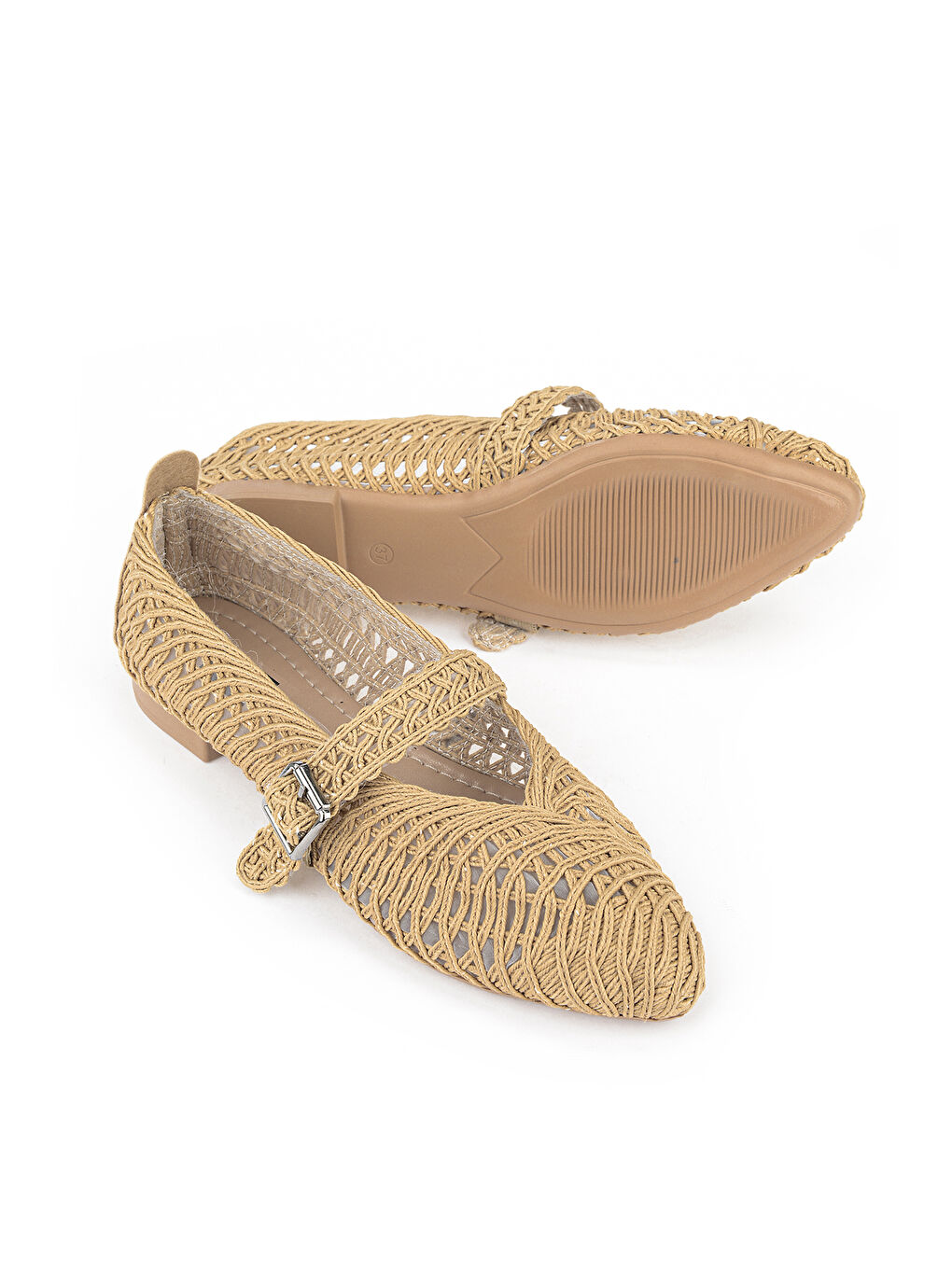 Bej Hasır Örgü Kadın Babet 1611060Z1513 Ten-3