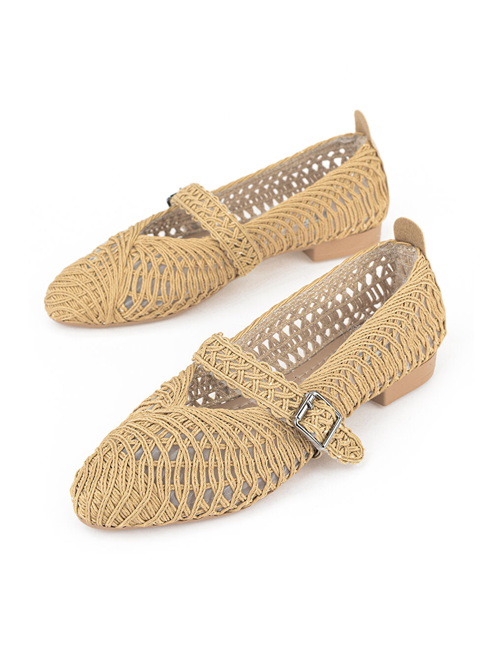 Bej Hasır Örgü Kadın Babet 1611060Z1513 Ten-4