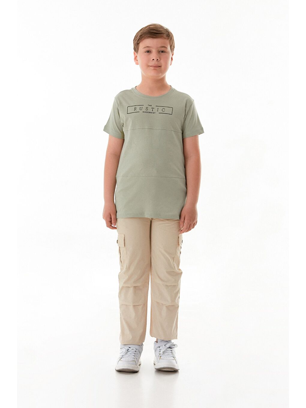 Bej Paraşüt Kumaş Erkek Çocuk Jogger Pantolon-4