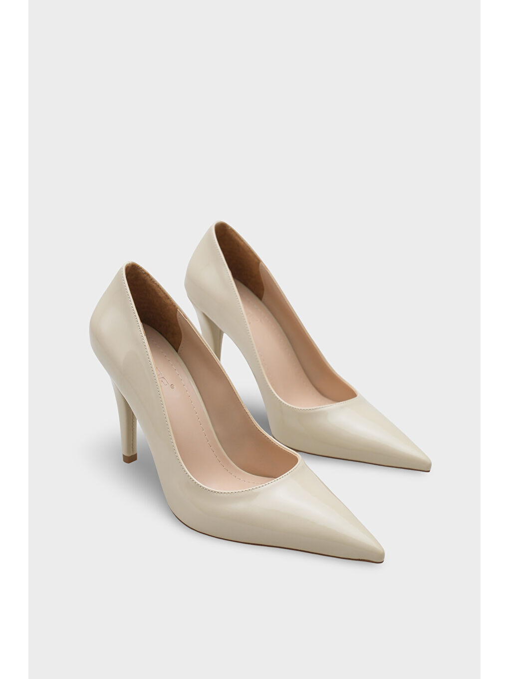 Ekru Tallie Orta Topuklu Stiletto-1