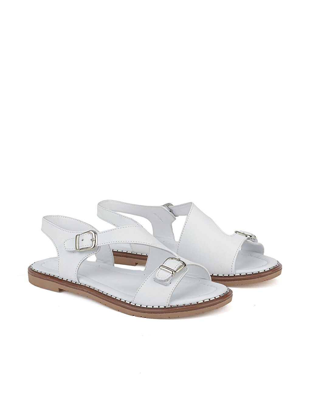 Kadın Hakiki Deri Sandalet 1611020Z5407 Beyaz-1