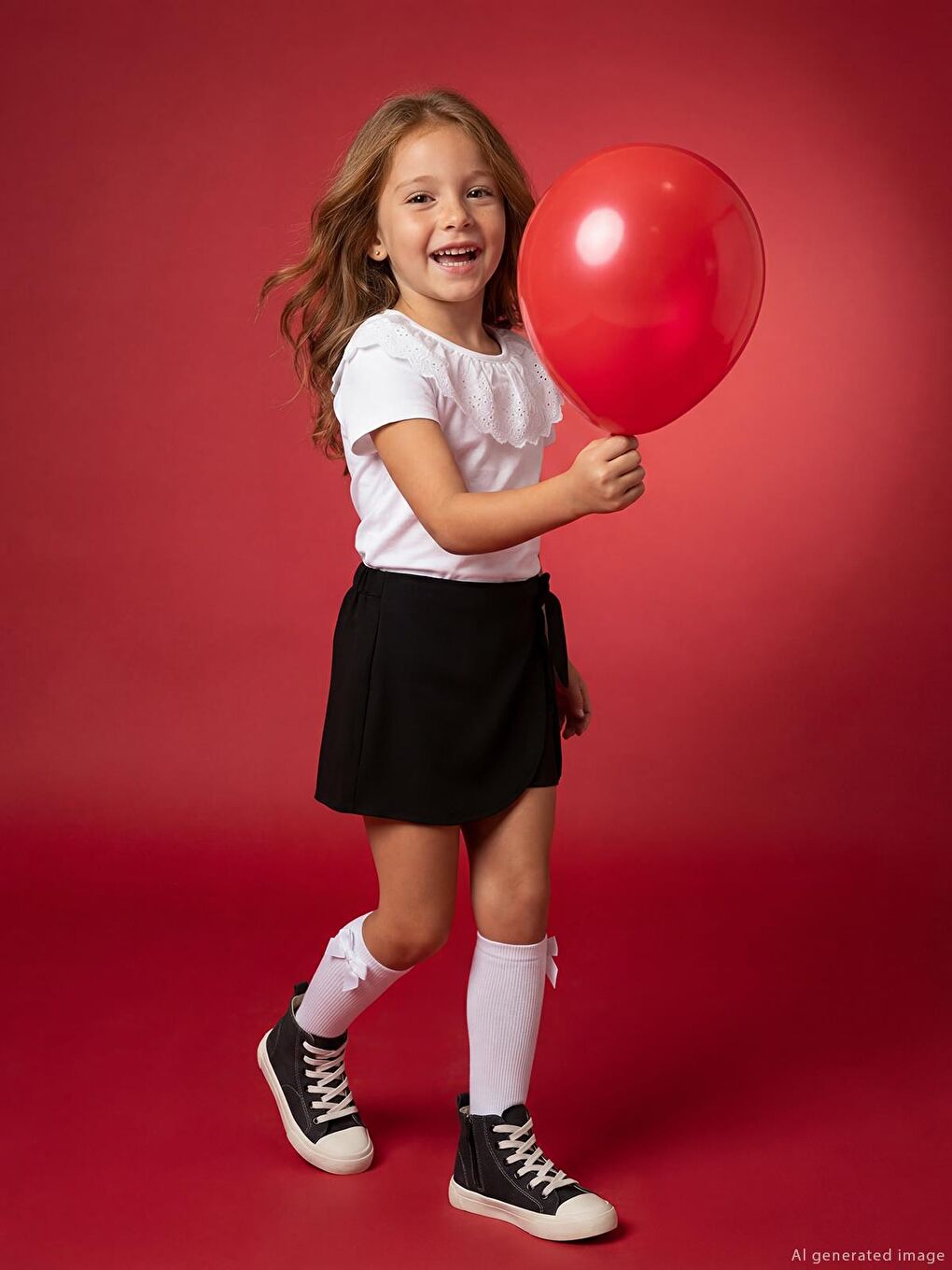 Girls Şort Etek 4-9 Yaş Şort - Siyah