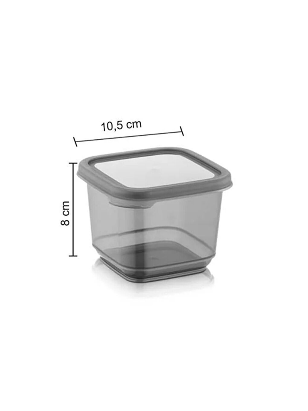 Antrasit 1 Adet Kapaklı Kare Erzak Saklama Kabı 500 ml-1