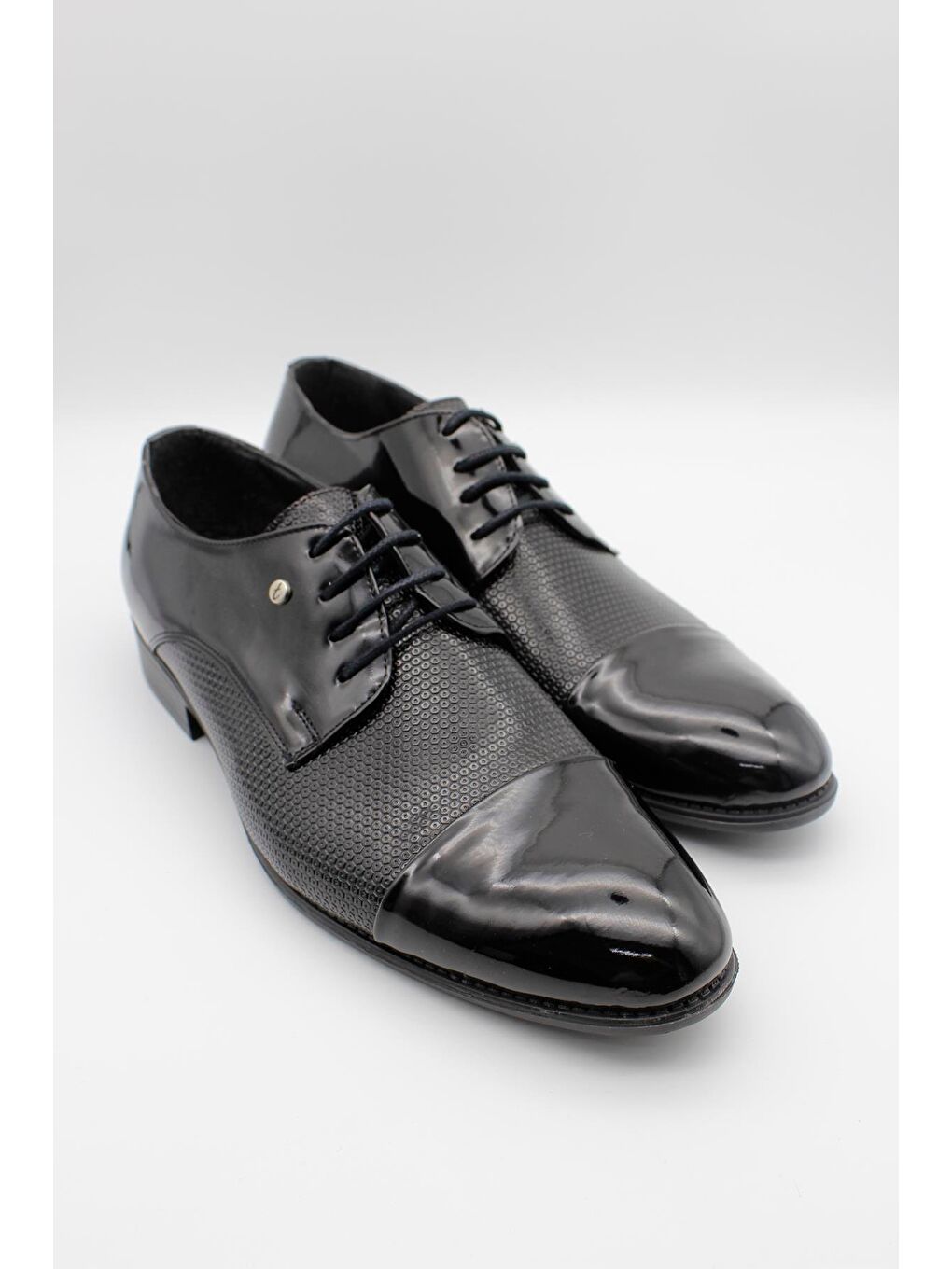 Siyah Rugan Bağcıklı Tokalı Smokin Ayakkabı 1033240151-2