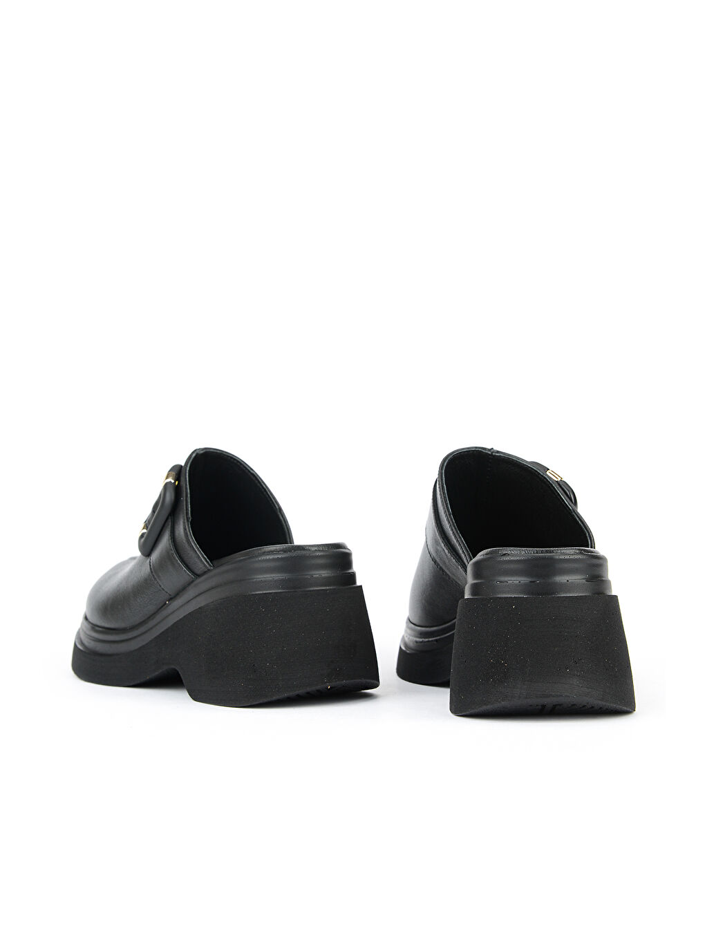 Kadın Hakiki Deri Topuklu Terlik 161992Z64030 Siyah-2