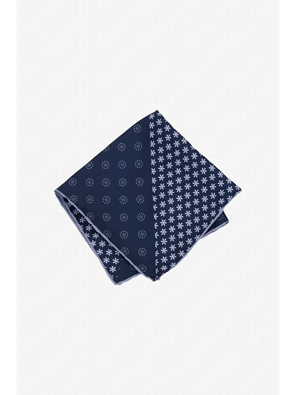 Erkek Lacivert-Beyaz Desenli Mendil-1