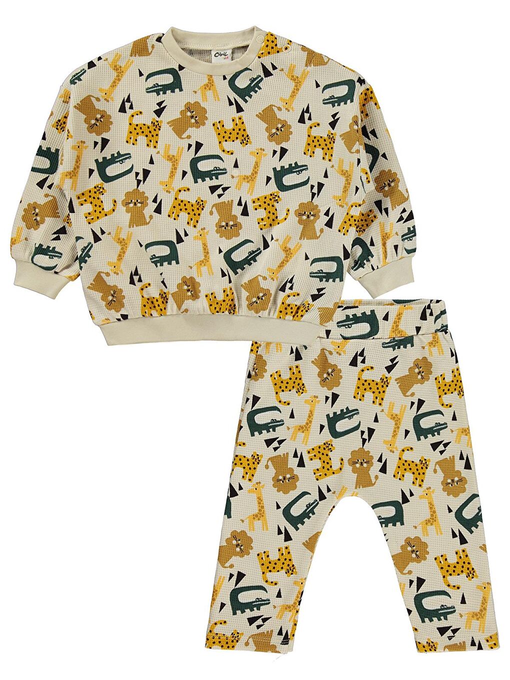 Baby Hayvanlar Empirme 6-18 Ay Takım - Bej 12-18 Ay