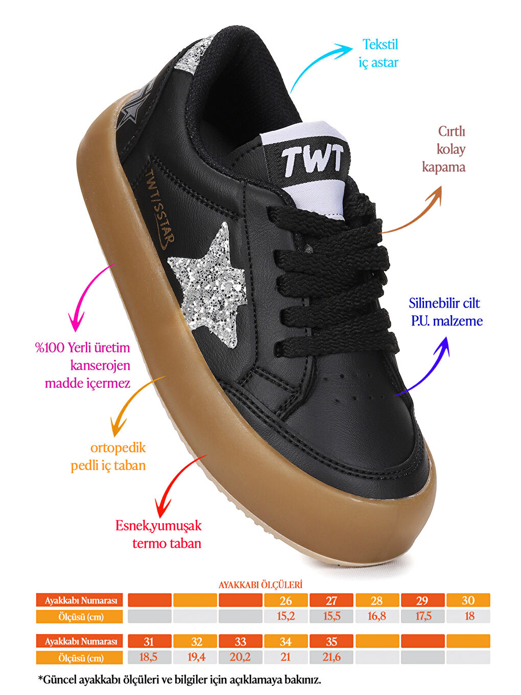 Siyah Rida Günlük Bağcıklı Kız Çocuk Spor Ayakkabı-1