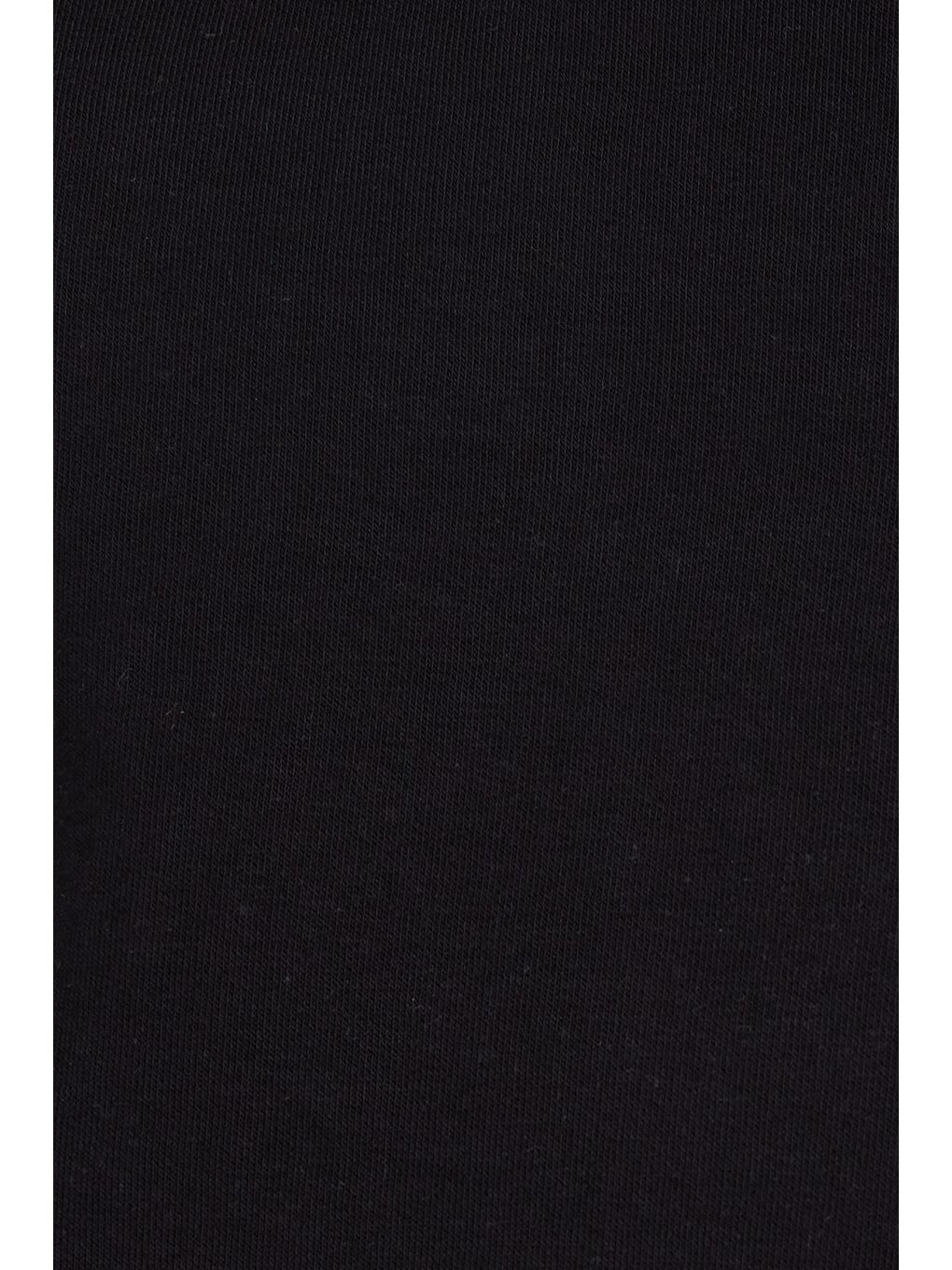 Kadın Oversize Geniş Kesim Pamuklu 3 İplik İçi Polarlı Basic Siyah Bisiklet Yaka Sweatshirt-5