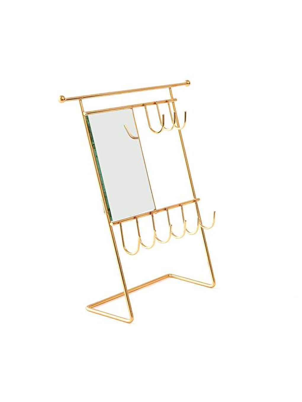 Dikdörtgen Aynalı Takı Askısı - Sarı - 26,5x26,5x7 cm-2