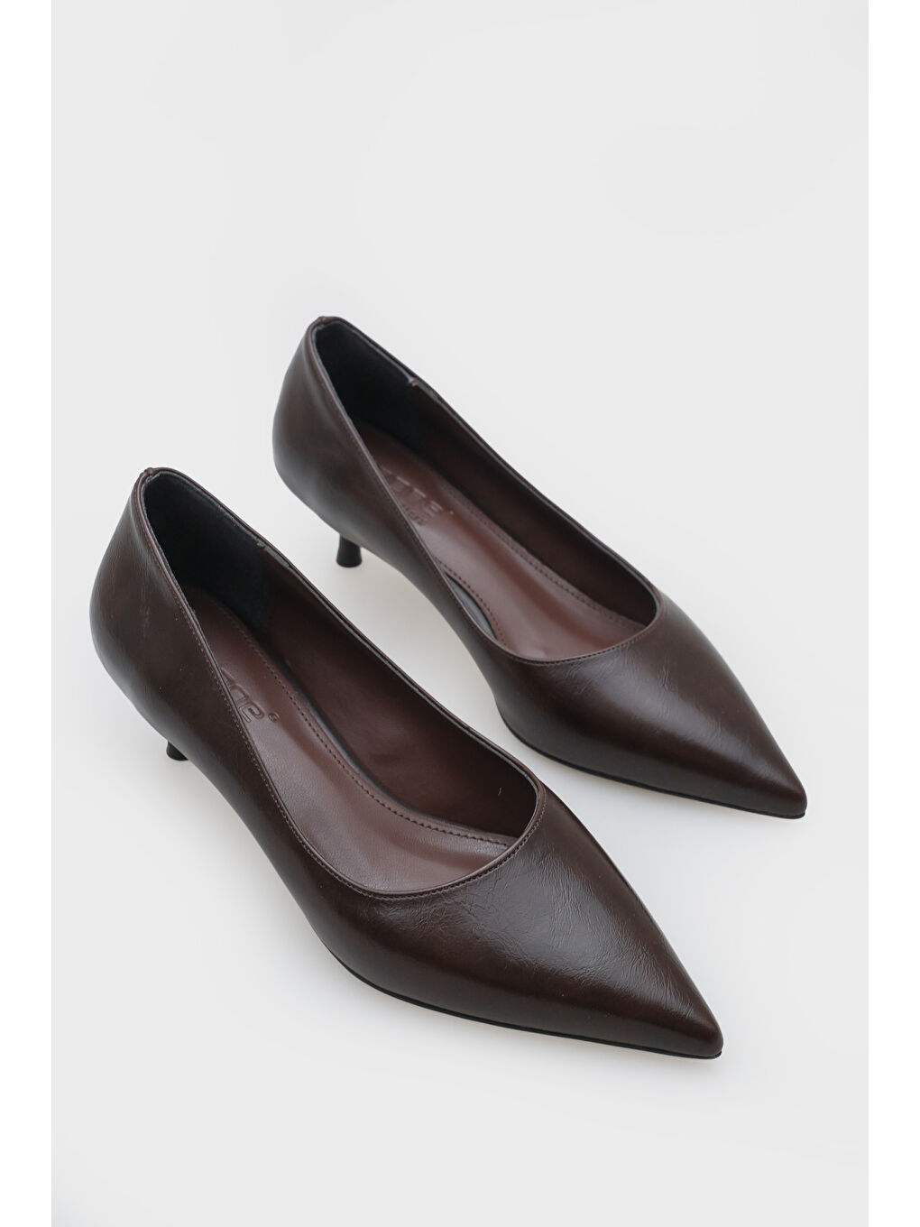 Kahverengi Arlana Orta Topuklu Stiletto-1