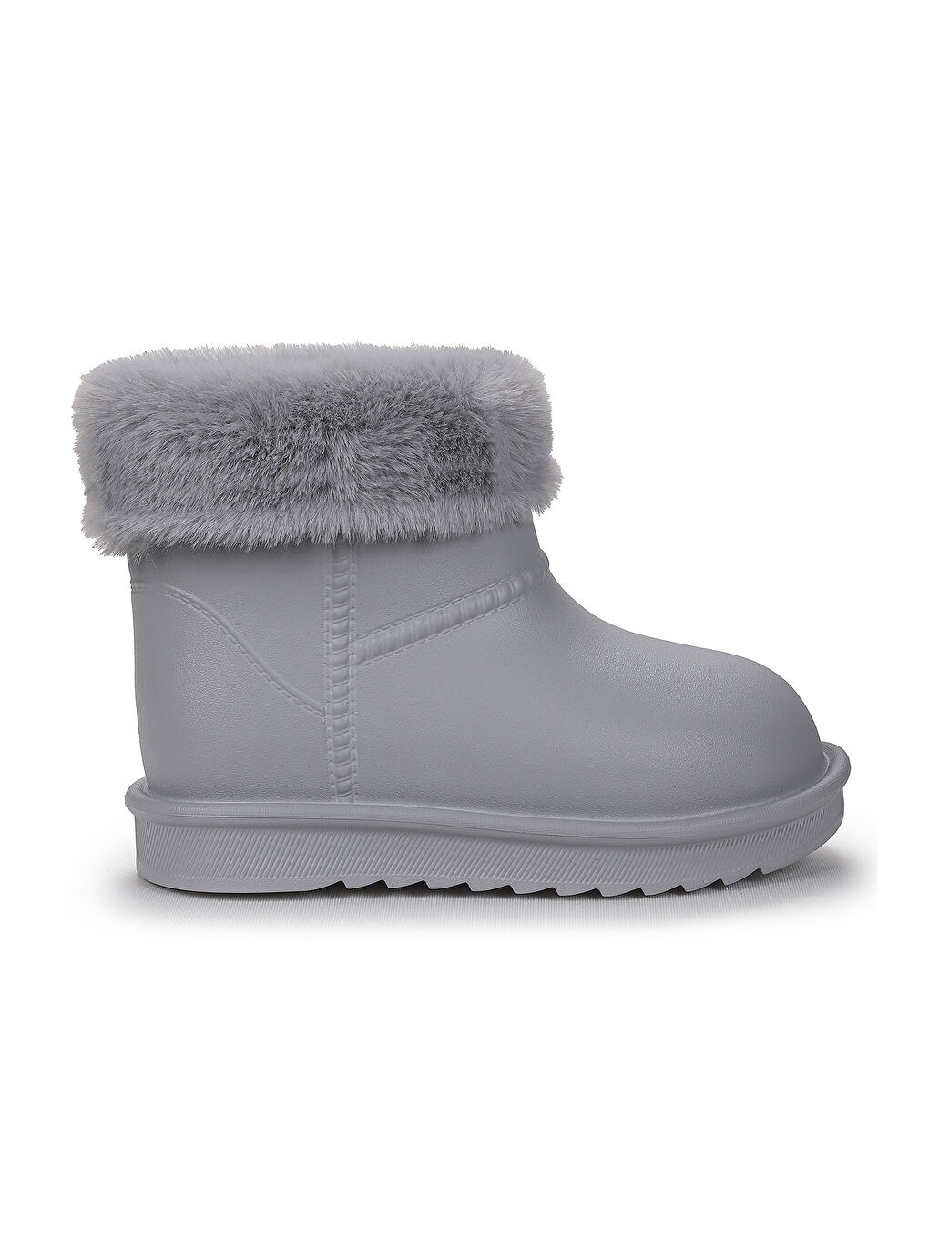 Gri Geta Su Geçirmez İçi Kürklü Kız Çocuk Eva Yağmur Kar Çizme-2