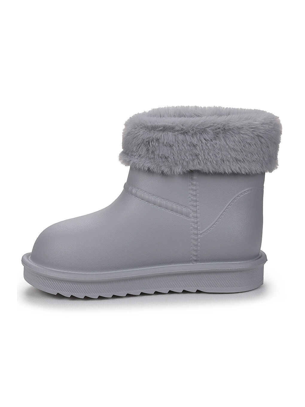 Gri Geta Su Geçirmez İçi Kürklü Kız Çocuk Eva Yağmur Kar Çizme-3