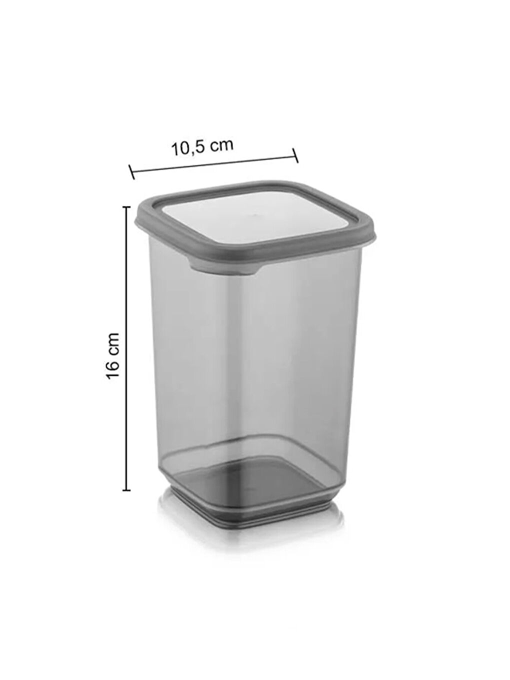 Antrasit 1 Adet Kapaklı Kare Erzak Gıda Saklama Kabı 1100 ml-1