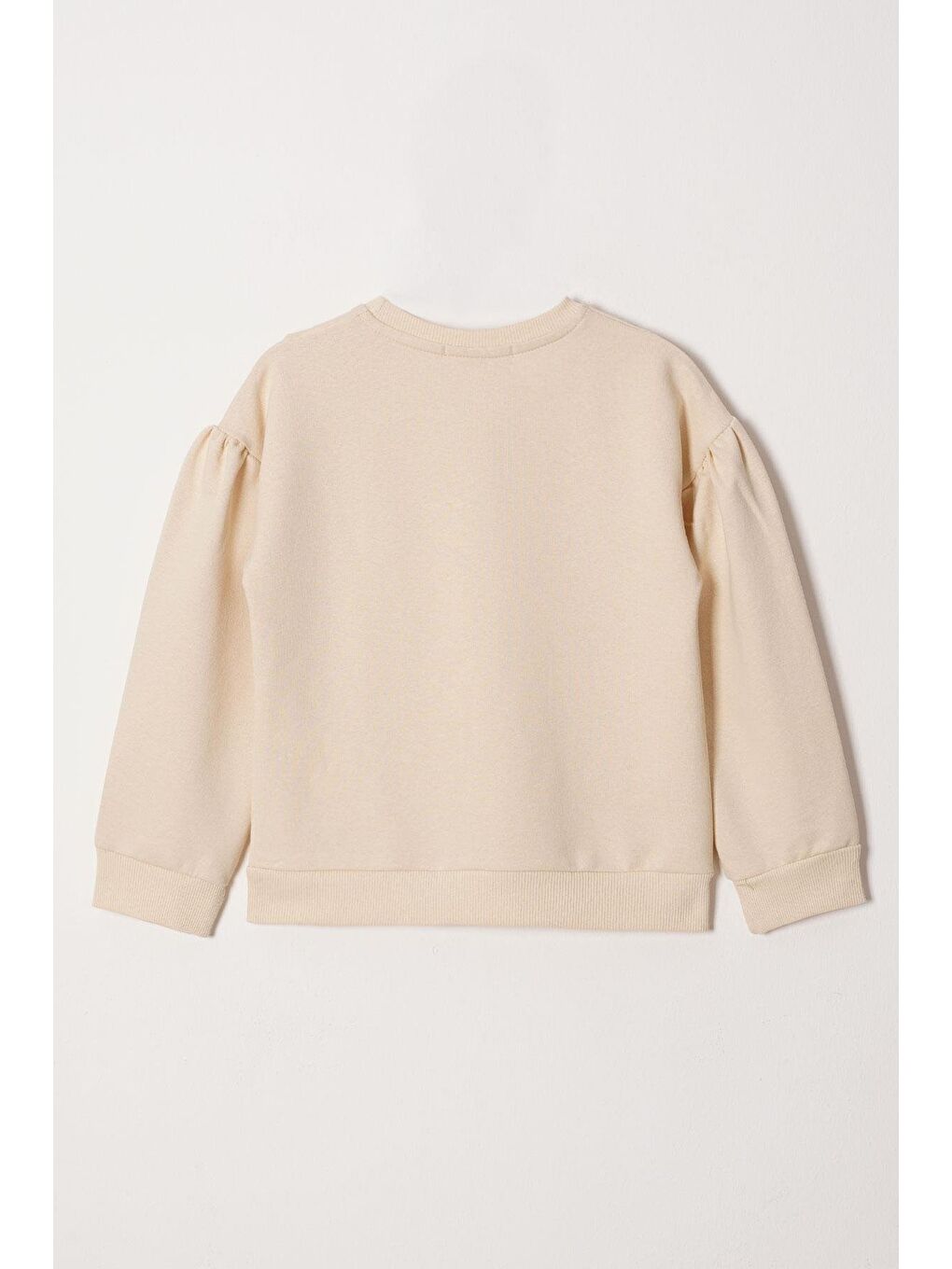 Bej Bisiklet Yaka Yırtmaçta Papatya Detaylı Kız Çocuk Eşofman Takım-2