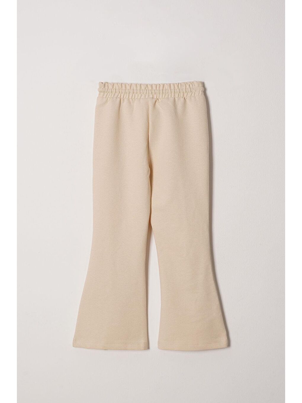 Bej Bisiklet Yaka Yırtmaçta Papatya Detaylı Kız Çocuk Eşofman Takım-4