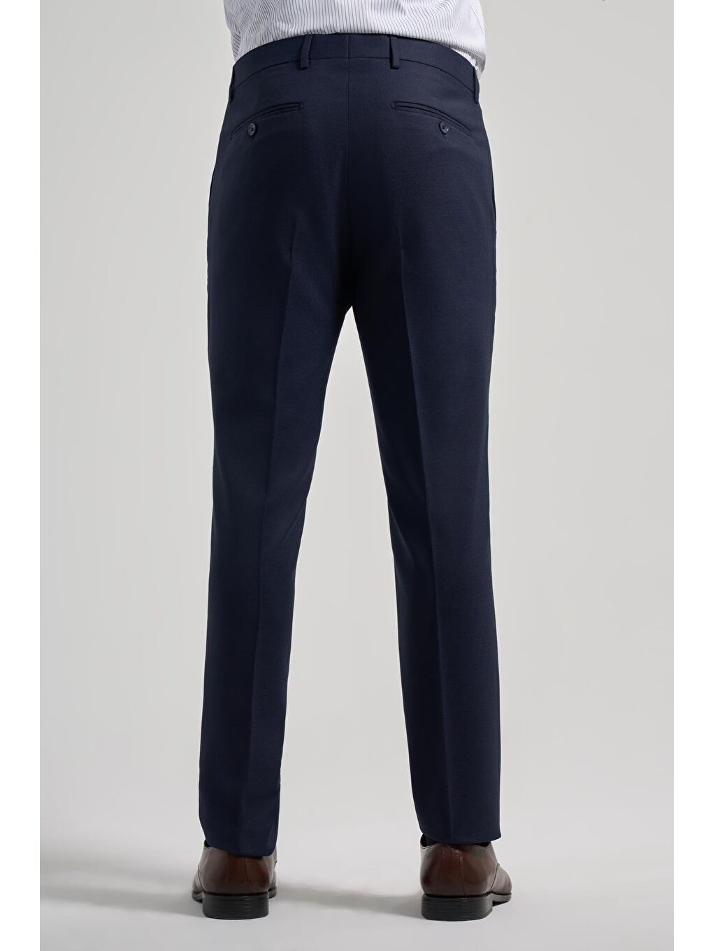 Koyu Lacivert Esnek Yandan Cepli Slim Fit Classic Erkek Pantolon 1003250160-3