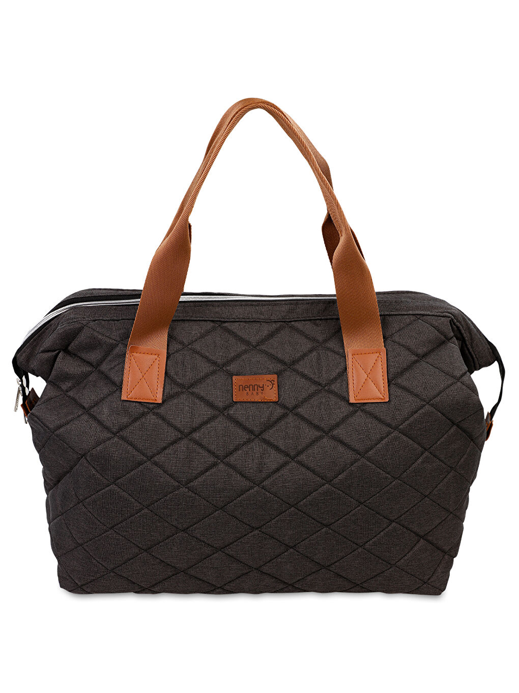 Kapitoneli Mommy Bag Anne Bebek Bakım Çantası Füme