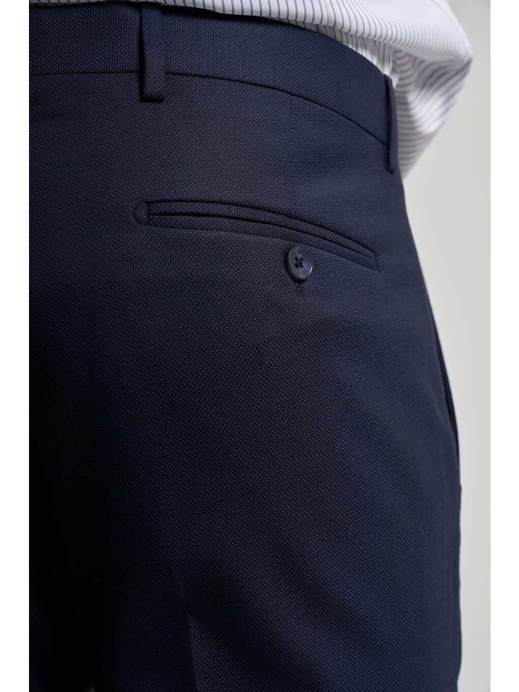 Koyu Lacivert Esnek Yandan Cepli Slim Fit Classic Erkek Pantolon 1003250160-4